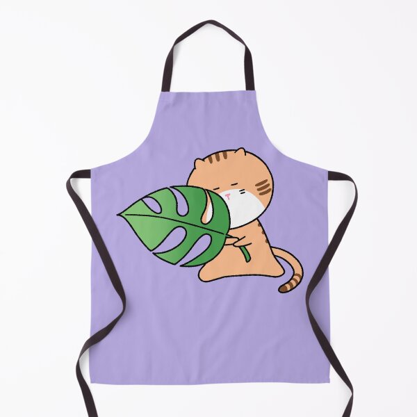 Item preview, Cute Cat Hiding Behind Monstera Leaf Illustration designed and sold by ubborn.