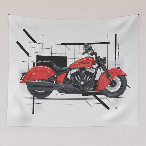 Item preview, Indian Chief 2026 Urban Roamer Geometric Abstract Red Motorcycle designed and sold by EdGraphy.