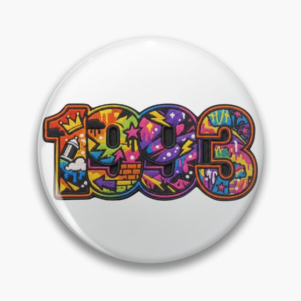 Item preview, Vintage 1993 Design Fake Embroidery Street Art Patch Style designed and sold by digital.stickerperso.com.