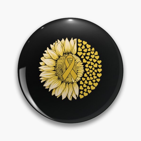 Item preview, Yellow Ribbon Sunflower Hearts Endometriosis Sarcoma Childhood Cancer Awareness Support designed and sold by SofenArt.