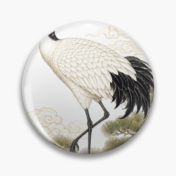 Item preview, Traditional Korean Crane Illustration | Folk Art Bird Design designed and sold by K-Tradition.