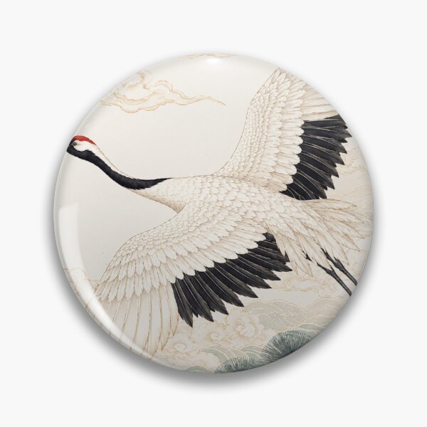 Item preview, Traditional Korean Flying Crane Illustration | Folk Art Bird Design designed and sold by K-Tradition.