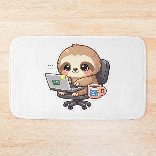 Item preview, Lazy Sloth Developer Coding Slowly Funny IT Humor designed and sold by MIROUZ2000.