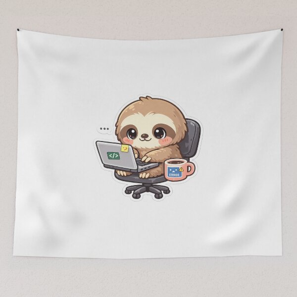 Item preview, Lazy Sloth Developer Coding Slowly Funny IT Humor designed and sold by MIROUZ2000.