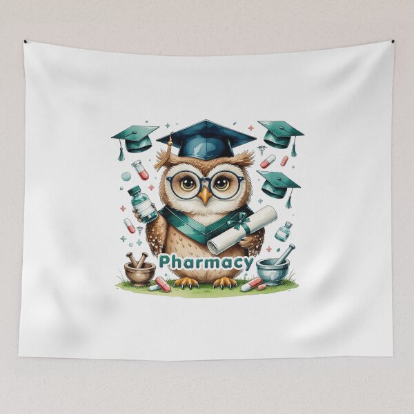 Item preview, Wise Owl Pharmacy School Graduate Art designed and sold by AQUILAKREO.