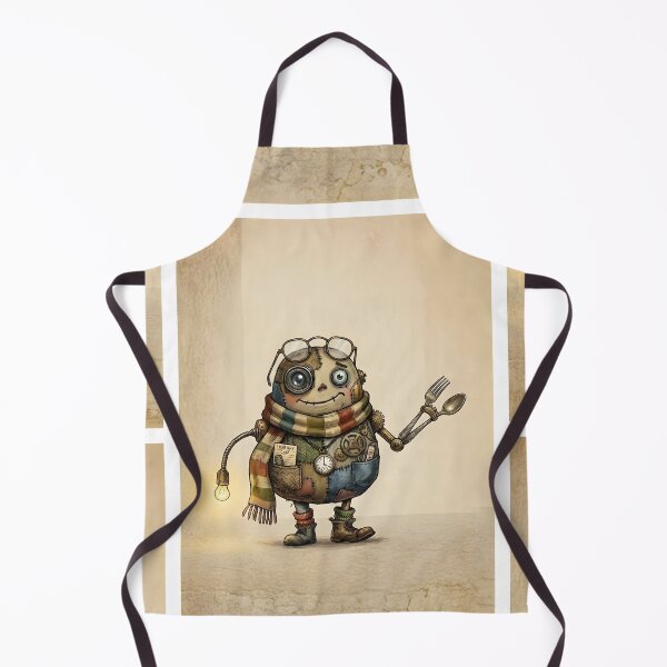 Item preview, Fred the Cute Steampunk Robot | Whimsical Scrapbook Cyborg Art | Awkward Quirky Character Design designed and sold by SergioMiklos.
