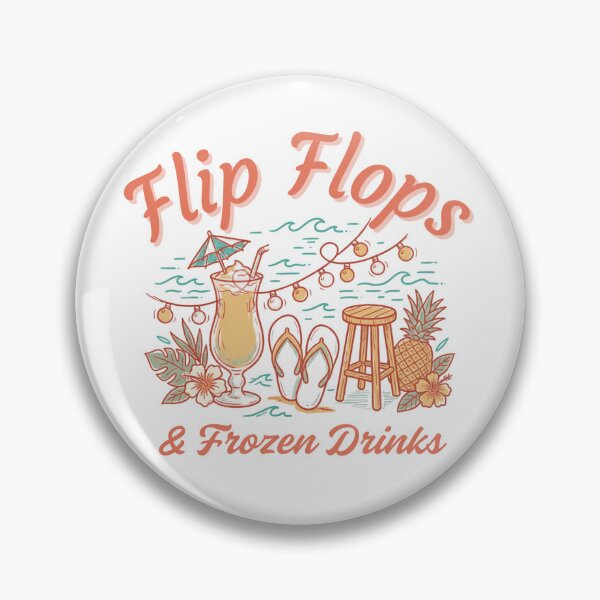 Item preview, Flip Flops & Frozen Drinks Tropical Summer Beach Design | Vacation Paradise Illustration designed and sold by JadmeStudio.