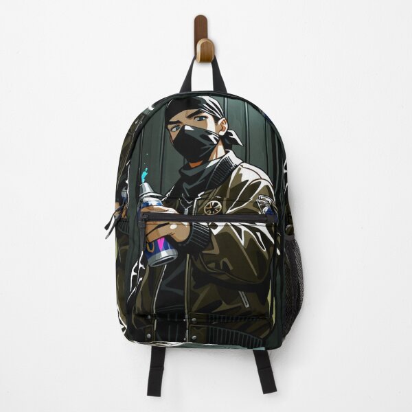 Item preview, Fashion - Man in Brown Bomber Jacket Spray Can Streetwear Anime Variant 4 designed and sold by AnimeShin.