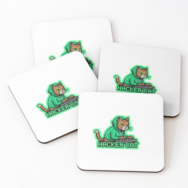 Item preview, Hacker Cat Pixel Art designed and sold by XM STOREZ .
