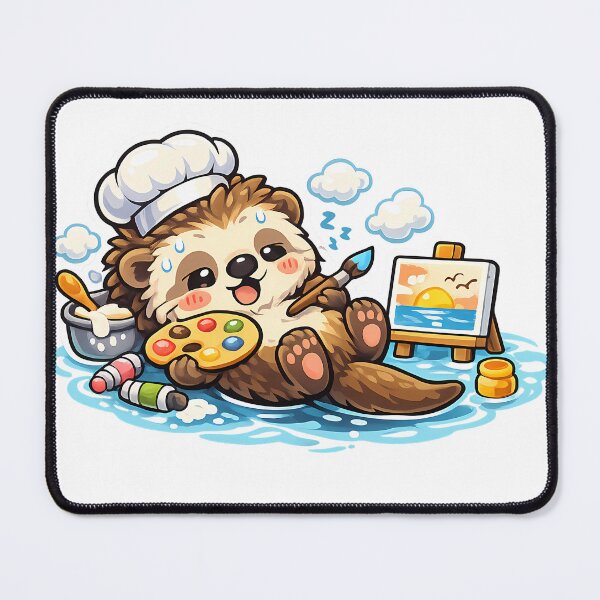 Item preview, Lazy Otter Artist Painting Funny Creative Humor designed and sold by MIROUZ2000.