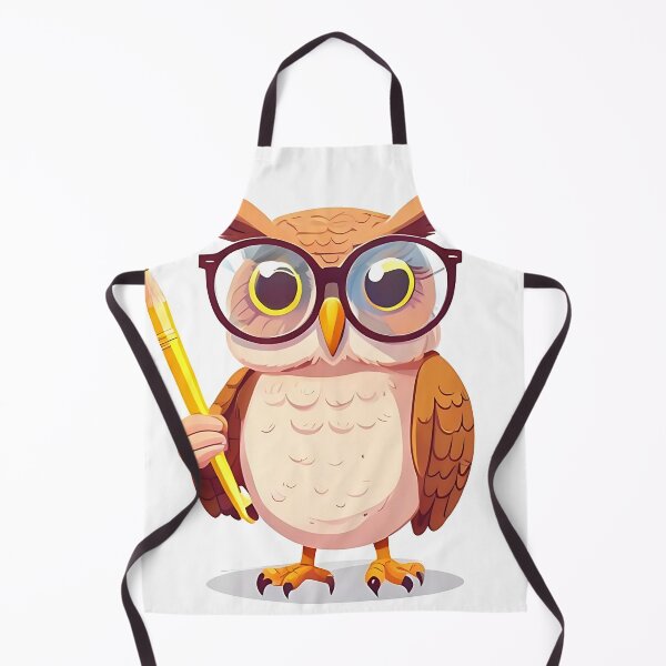 Item preview, Wise Owl: Owl with Glasses Holding Pencil Teacher designed and sold by Mercella-Inc.