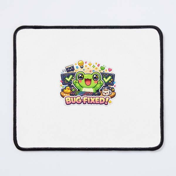 Item preview, Kawaii Frog Bug Fixed Coder Sticker designed and sold by Cozy404Lab.