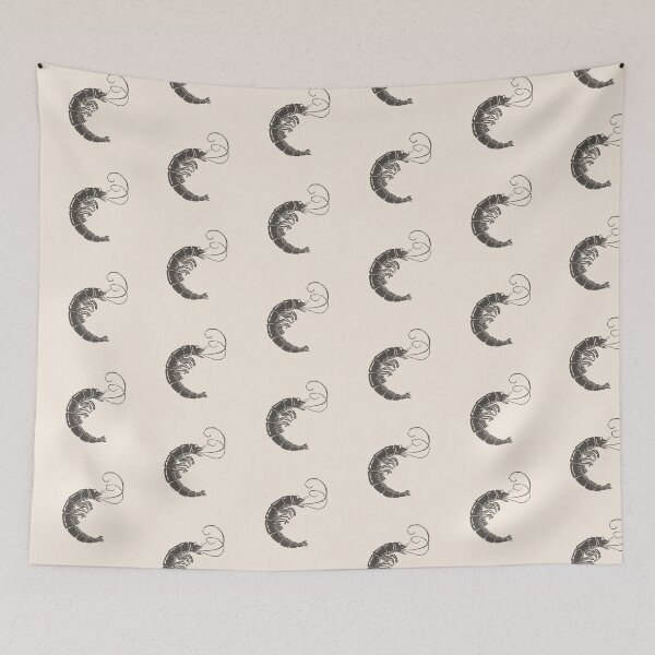 Item preview, Shrimp Blockprint designed and sold by SelmaScribble.