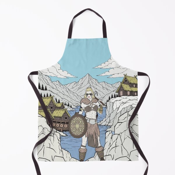 Item preview, Fierce Viking Shieldmaiden Warrior in the Fjord designed and sold by Hedon77.