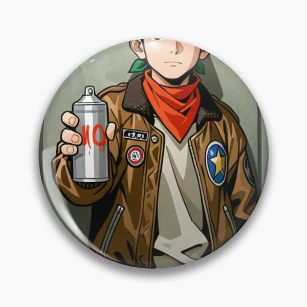 Item preview, Fashion - Man in Brown Bomber Jacket Spray Can Streetwear Anime designed and sold by AnimeShin.