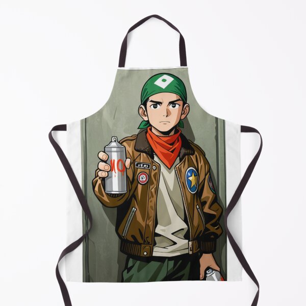 Item preview, Fashion - Man in Brown Bomber Jacket Spray Can Streetwear Anime designed and sold by AnimeShin.