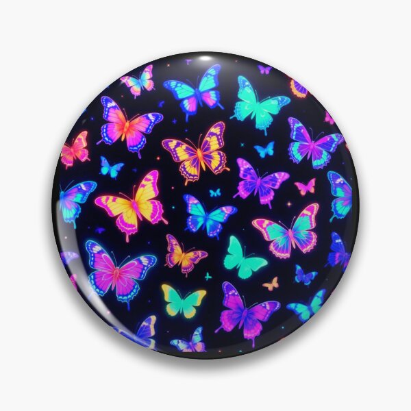 Item preview, Neon Glowing Butterflies Pattern Psychedelic Art designed and sold by ExploreAura Studio.