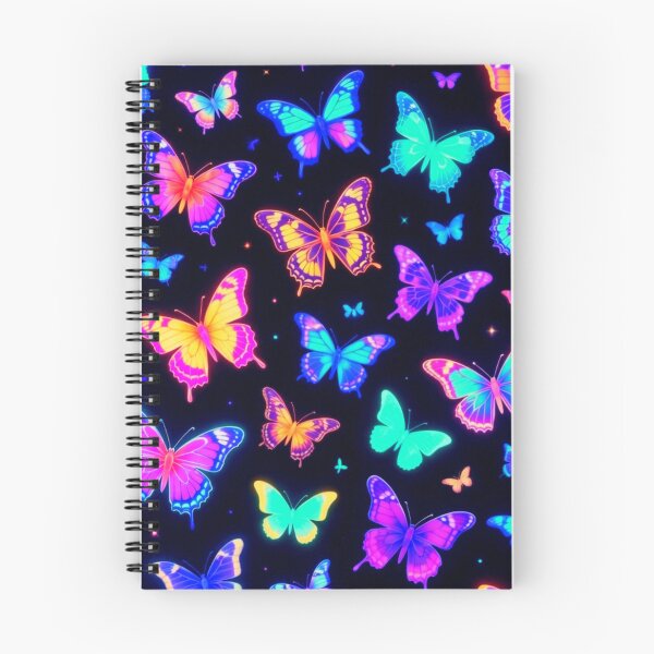 Item preview, Neon Glowing Butterflies Pattern Psychedelic Art designed and sold by ExploreAura Studio.