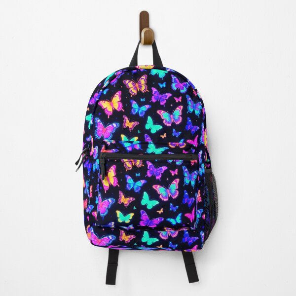 Item preview, Neon Glowing Butterflies Pattern Psychedelic Art designed and sold by ExploreAura Studio.
