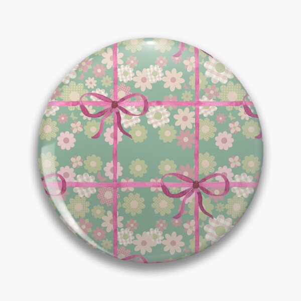 Item preview, Vintage pattern flowers with pink bows designed and sold by BritishDelights.