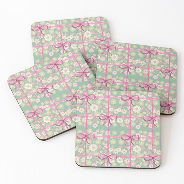 Item preview, Vintage pattern flowers with pink bows designed and sold by BritishDelights.