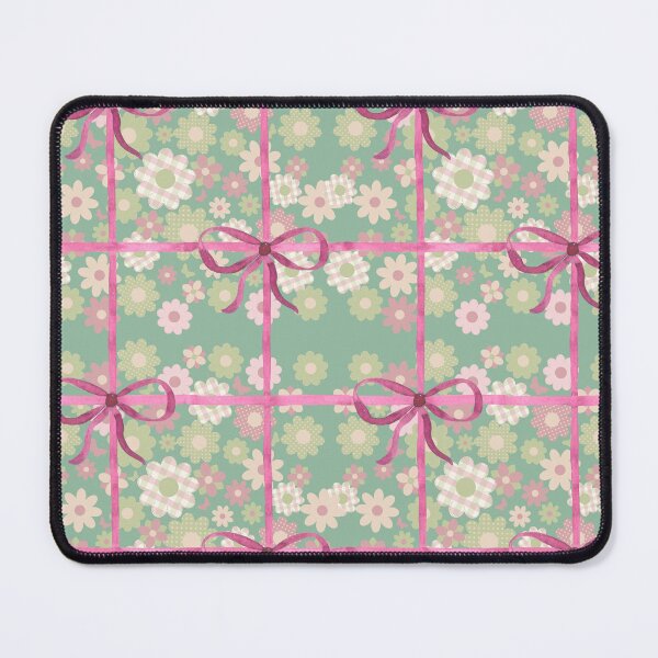 Item preview, Vintage pattern flowers with pink bows designed and sold by BritishDelights.