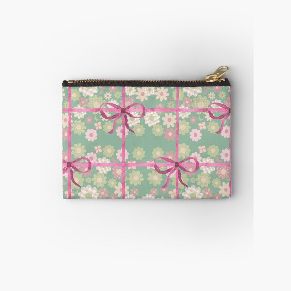 Item preview, Vintage pattern flowers with pink bows designed and sold by BritishDelights.