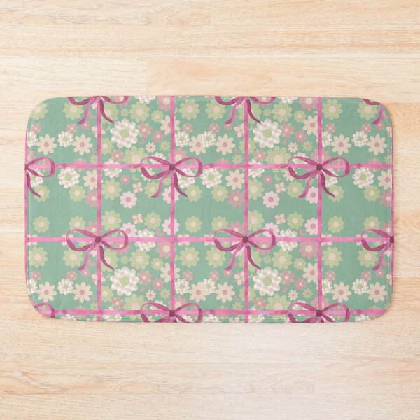 Item preview, Vintage pattern flowers with pink bows designed and sold by BritishDelights.