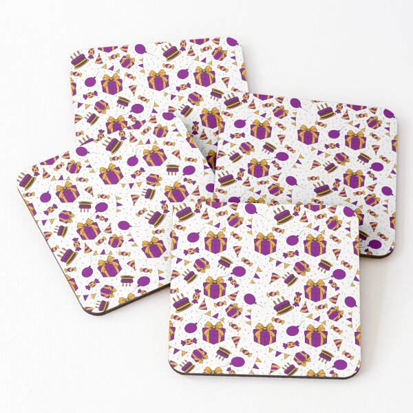 Item preview, Seamless birthday party orange and purple designed and sold by SeamlessArtists.