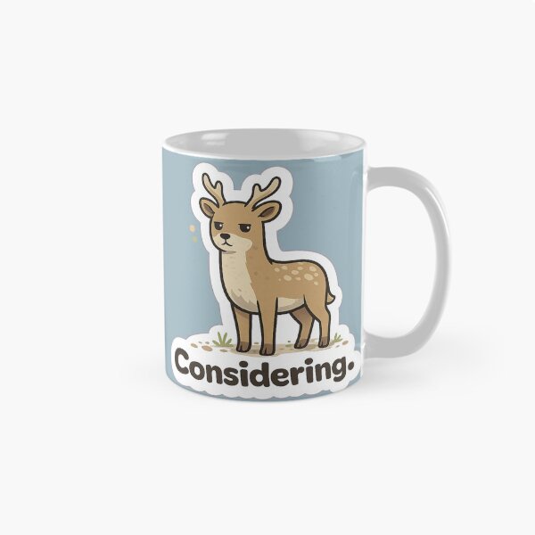 Item preview, Considering. Deer Meme | Deadpan Animal Sticker Design designed and sold by BabyStark.