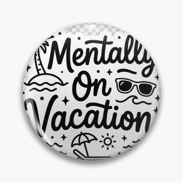 Item preview, Mentally On Vacation Funny Tropical Beach Typography Sticker designed and sold by R & K Fashions.