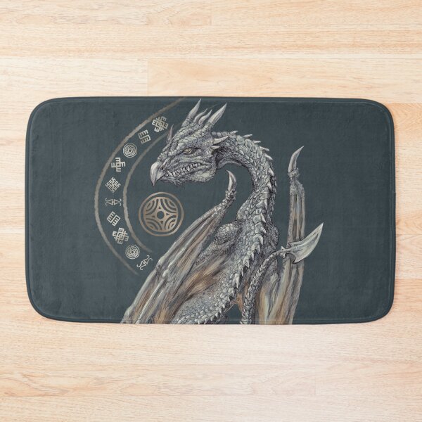 Item preview, Baltic Dragon with Runes & Pagan Symbols - Dark Fantasy & Gothic Alternative Art for Fantasy & Metal Fans designed and sold by JustasVebra.