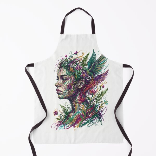 Item preview, Woman's Face with Flowers and Birds, woman portrait designed and sold by BombasticPlanet.