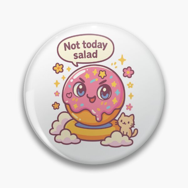 Item preview, Not Today Salad Cute Pink Donut Kawaii Funny Quote designed and sold by Itjung-Room.