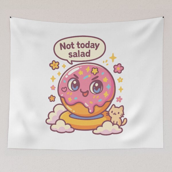 Item preview, Not Today Salad Cute Pink Donut Kawaii Funny Quote designed and sold by Itjung-Room.