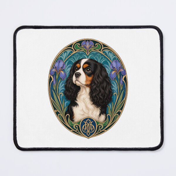 Item preview, TriColor Cavalier King Charles Spaniel Art Nouveau designed and sold by AntiqueImages.