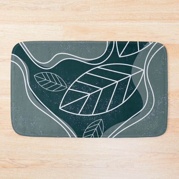 Item preview, Dark Teal Botanical Leaves Pattern Minimalist Line Art designed and sold by LYAN-STORE.