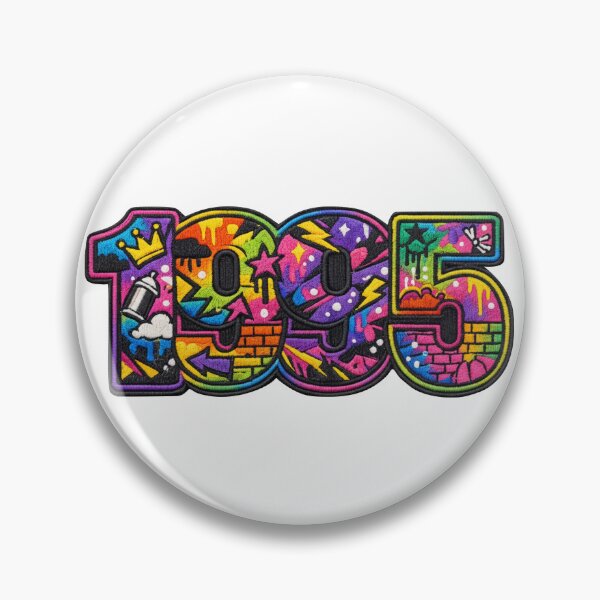 Item preview, Vintage 1995 Design Fake Embroidery Street Art Patch Style designed and sold by digital.stickerperso.com.