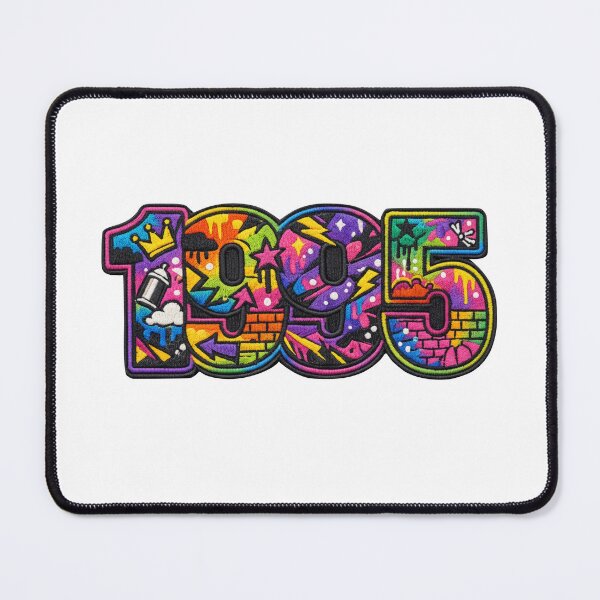 Item preview, Vintage 1995 Design Fake Embroidery Street Art Patch Style designed and sold by digital.stickerperso.com.