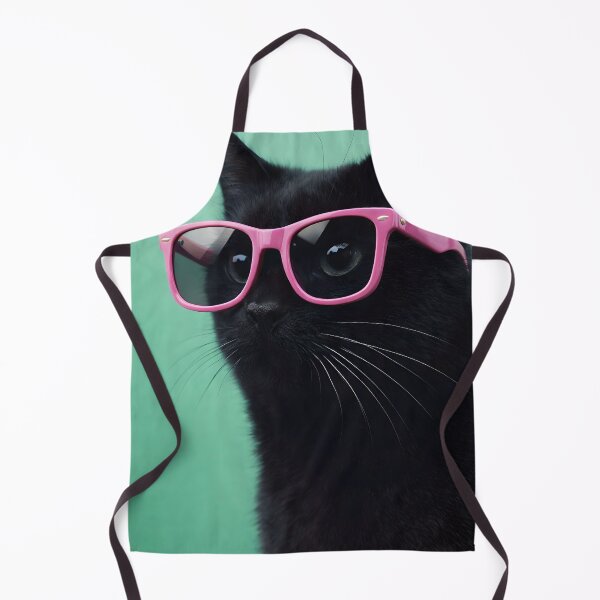 Item preview, Black Cat in Pink Glasses designed and sold by MissBandBruno.