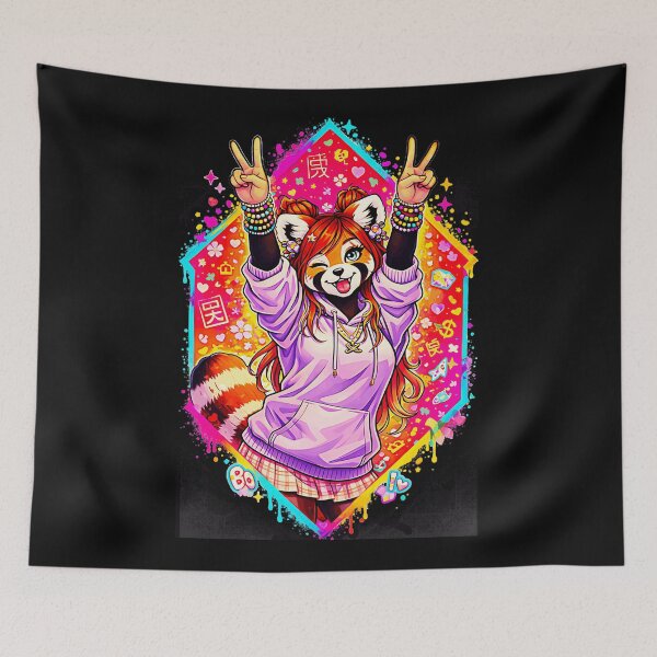 Item preview, Red Panda Furry Kawaii Peace Sign Animal Lover designed and sold by CalyZOam99.