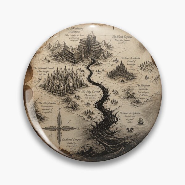 Item preview, Coffee Ring Literary Fantasy Map Dark Academia Art designed and sold by ChamberOfBooks.