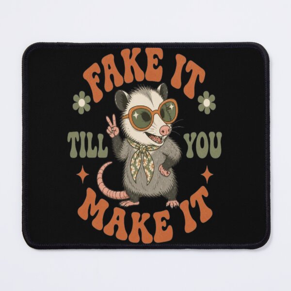 Item preview, Fake It Till You Make It Funny Retro Opossum Vintage 70s Groovy designed and sold by ElkasDesign.