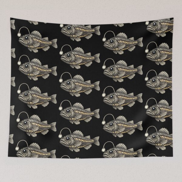 Item preview, Lanternfish fish art - ocean designed and sold by DamioPolArt.