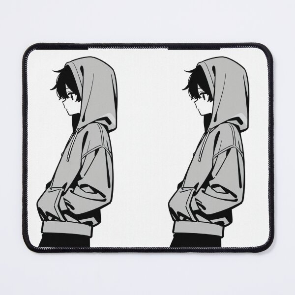Item preview, Fashion - Man in Gray Hoodie Hood Up Streetwear Anime Variant 2 designed and sold by AnimeShin.