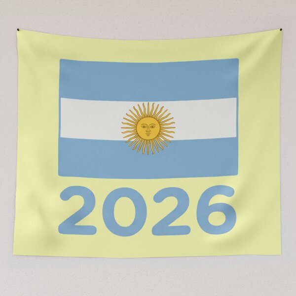 Item preview, Argentina Flag on Butter Yellow, 2026 World Cup Football Fan Design | Soccer Supporter Merchandise designed and sold by 21 Tulips.