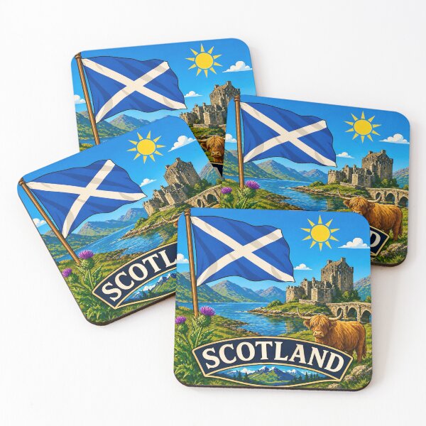 Item preview, Scotland Flag and Highland Castle Scene designed and sold by Myra365Art.