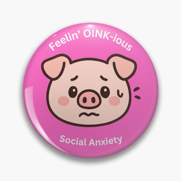 Item preview, Cute Socially Anxious Pig [Rectangular Edition] designed and sold by Social Signals.