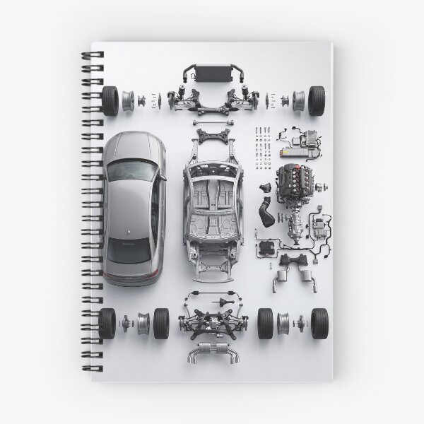 Item preview, Minimalist Component Layout Car Illustration Design Perfect For Petrolheads designed and sold by RevUpDesign.