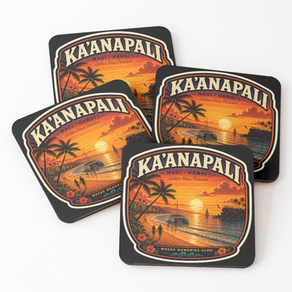 Item preview, Ka'anapali Beach Maui Vintage Sticker | Black Rock Sunset designed and sold by Swanny's Custom T-shirt and Gift Designs.